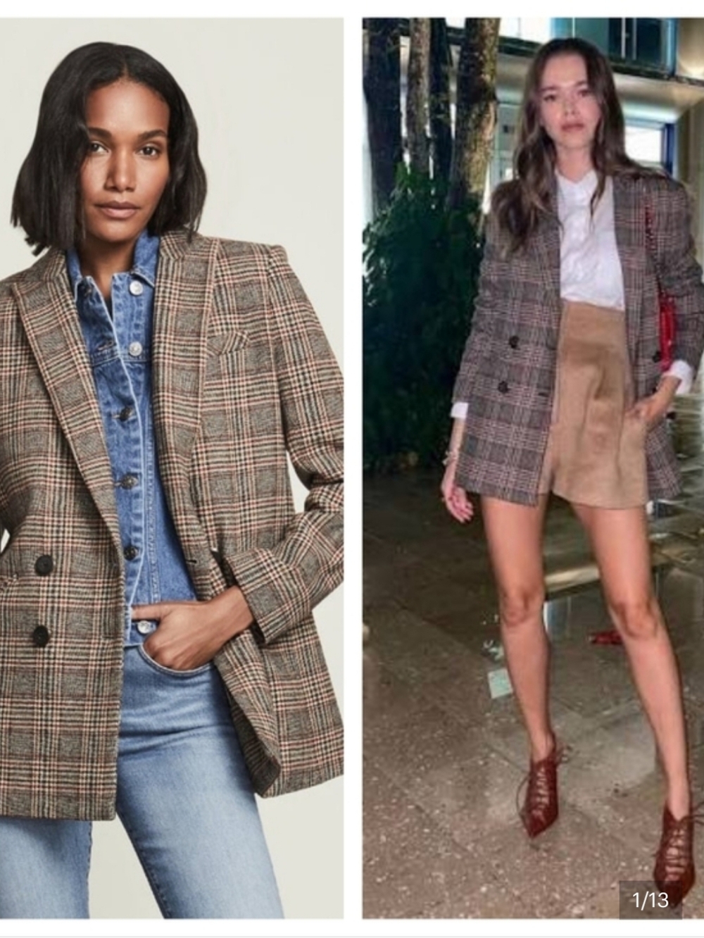 Veronica Beard Oria Houndstooth Wool Plaid Dickey Jacket Blazer Size 4